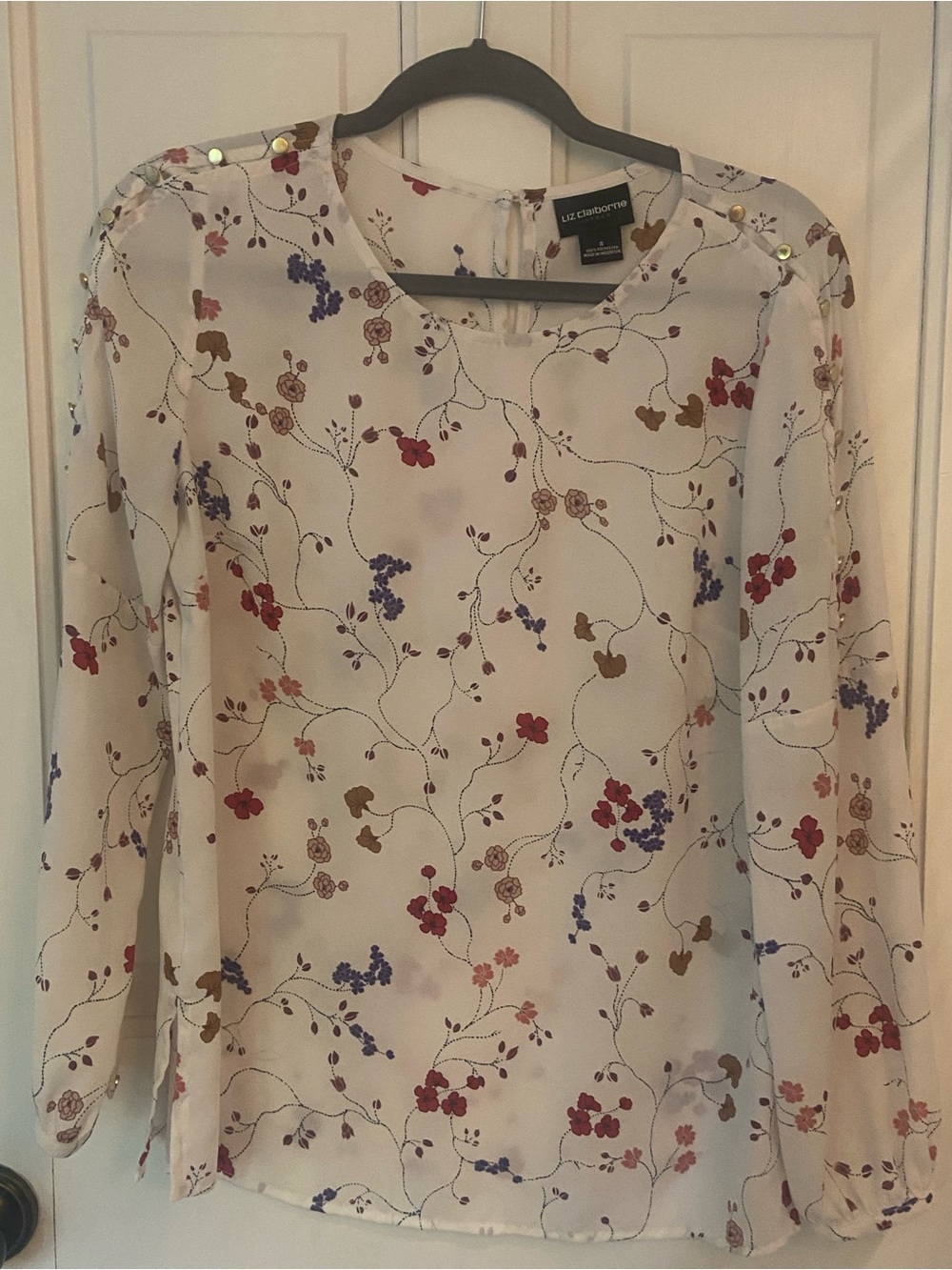 Floral and White Blouse size small